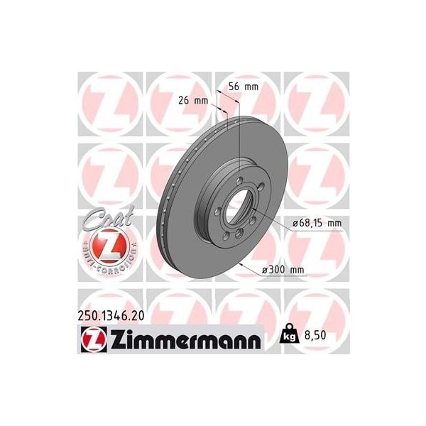 Zimmermann Brake Disc - Standard/Coated, 250134620 250134620 - main